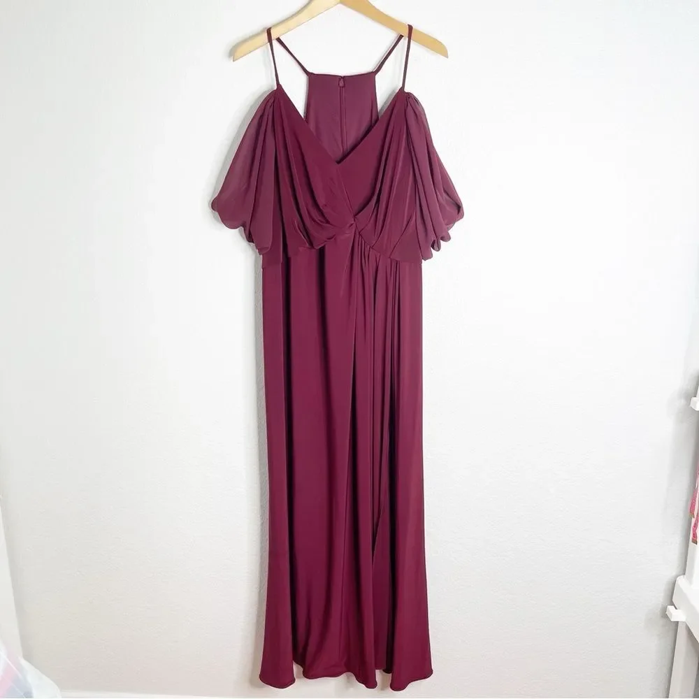 Celebrate DD Studios Davids Bridal Cold Shoulder Maxi Dress Gown Size 22